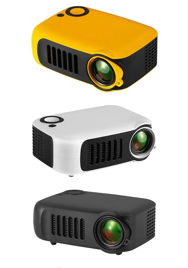 A2000 Proiettore portatile 800 Lumen LCD Home Theater Video Proiector,  Support 1080p, Plug UE (Yellow)