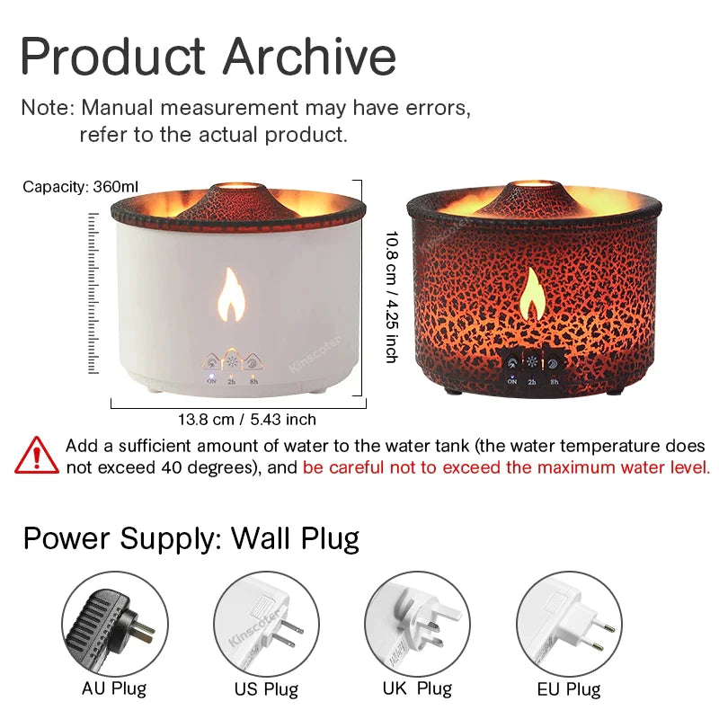 Kinscoter Volcanic Flame Aroma Diffuser - Ledexor